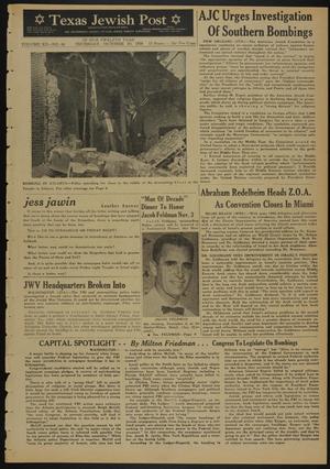 Primary view of object titled 'Texas Jewish Post (Fort Worth, Tex.), Vol. 12, No. 44, Ed. 1 Thursday, October 30, 1958'.