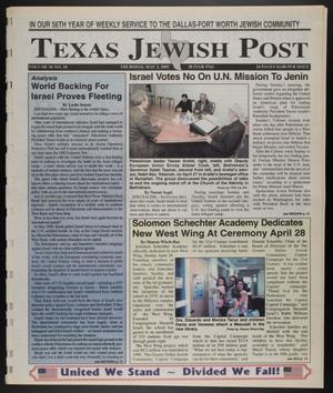 Primary view of object titled 'Texas Jewish Post (Fort Worth, Tex.), Vol. 56, No. 18, Ed. 1 Thursday, May 2, 2002'.