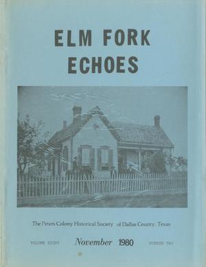 Primary view of object titled 'Elm Fork Echoes, Volume 8, Number 2, November 1980'.
