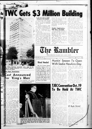 Primary view of object titled 'The Rambler (Fort Worth, Tex.), Vol. 43, No. 3, Ed. 1 Wednesday, October 2, 1968'.