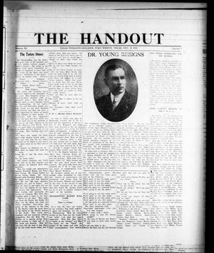Primary view of object titled 'The Handout (Fort Worth, Tex.), Vol. 3, No. 3, Ed. 1 Wednesday, December 11, 1918'.