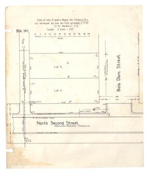 Primary view of object titled 'Plat of lots 5 and 6, Block 141, Abilene, Tex.'.