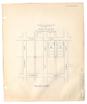 Primary view of object titled 'Subdivision of Block Number 1, Outlot Number 1 & 2 of B. Austin Survey Number 91, City of Abilene, Taylor County, Texas.'.