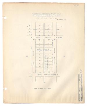Primary view of object titled 'W. J. Bryan's Subdivision of Lots 1 & 2 and the North 200 feet of Lot 3 of Block 19 of Benjamin Austin Survey Number 91, Lying East of Meander Street, Abilene, Taylor County, Texas'.