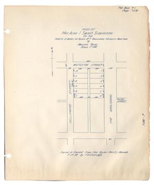 Primary view of object titled 'Map of Mrs. Aline I Swan's Subdivision of the North 2 Acres of Block Number 7, Boulevard Heights Addition to Abilene, Texas.'.