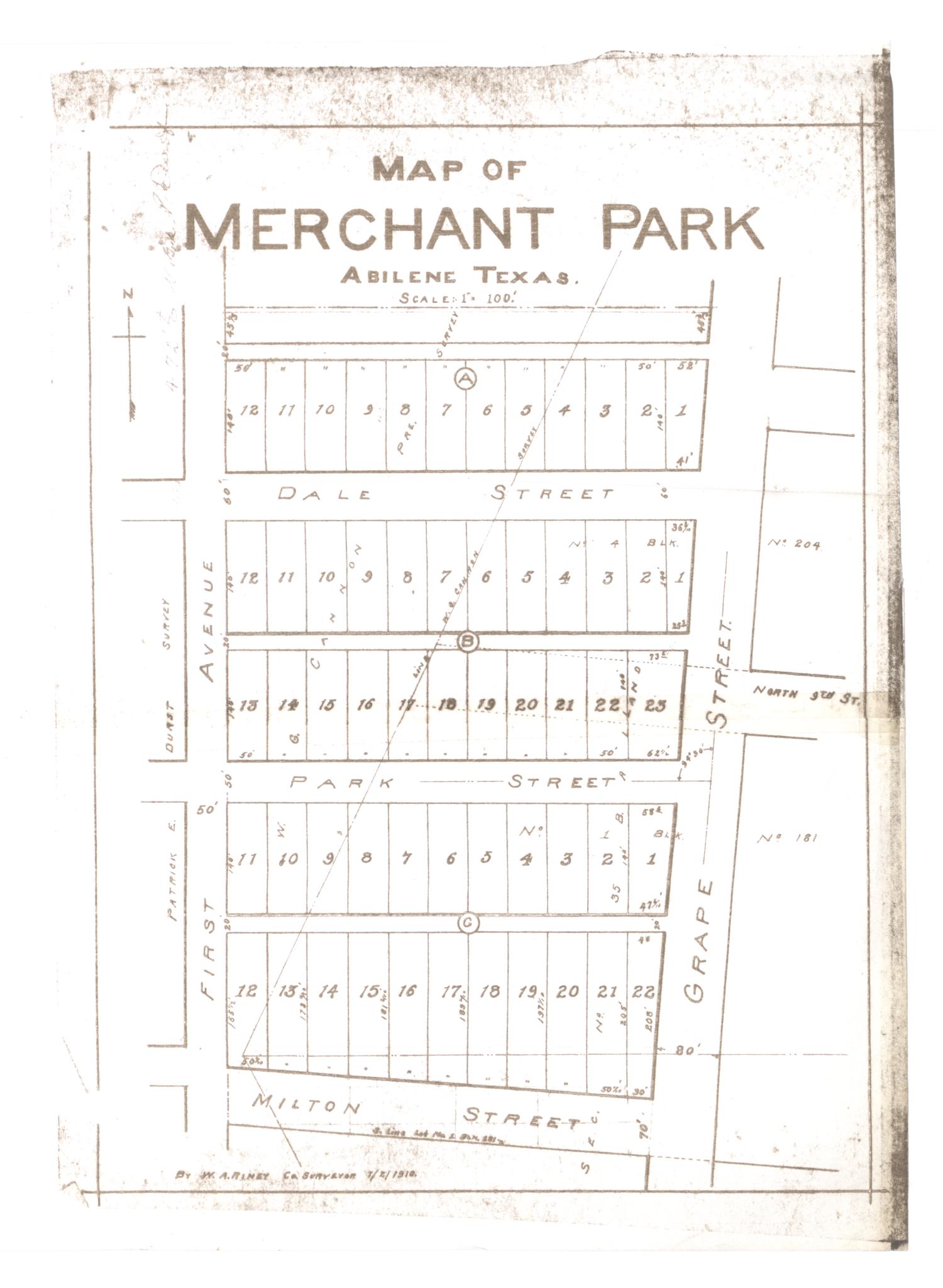 Map of Merchant Park, Abilene, Texas. [#2]
                                                
                                                    [Sequence #]: 1 of 2
                                                