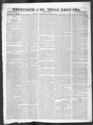 Primary view of object titled 'Telegraph and Texas Register (Houston, Tex.), Vol. 10, No. 13, Ed. 1, Wednesday, March 26, 1845'.