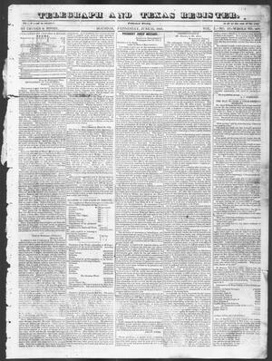 Primary view of object titled 'Telegraph and Texas Register (Houston, Tex.), Vol. 10, No. 26, Ed. 1, Wednesday, June 25, 1845'.