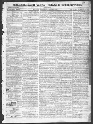 Primary view of object titled 'Telegraph and Texas Register (Houston, Tex.), Vol. 10, No. 35, Ed. 1, Wednesday, August 27, 1845'.