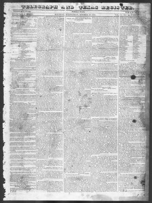 Primary view of object titled 'Telegraph and Texas Register. (Houston, Tex.), Vol. 10, No. 44, Ed. 1, Wednesday, October 29, 1845'.