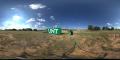 Photograph: Equirectangular image of the UNT sign.