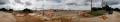 Photograph: Panoramic image of road construction on service road for I-35 in Dent…