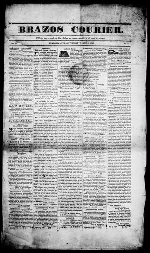 Primary view of object titled 'Brazos Courier. (Brazoria, Tex.), Vol. 2, No. 3, Ed. 1, Tuesday, March 3, 1840'.