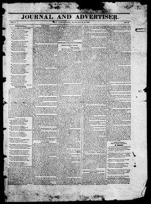 Primary view of object titled 'Journal and Advertiser. (San Augustine, Tex.), Vol. 1, No. 26, Ed. 1, Monday, November 9, 1840'.