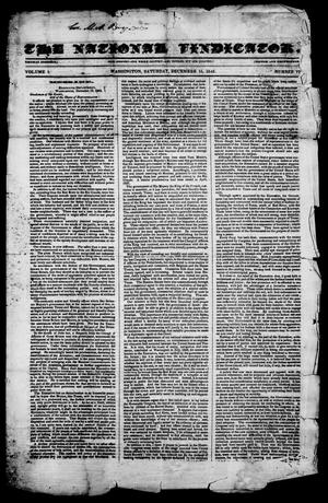 Primary view of object titled 'The National Vindicator. (Washington, Tex.), Vol. 1, No. 17, Ed. 1, Saturday, December 16, 1843'.