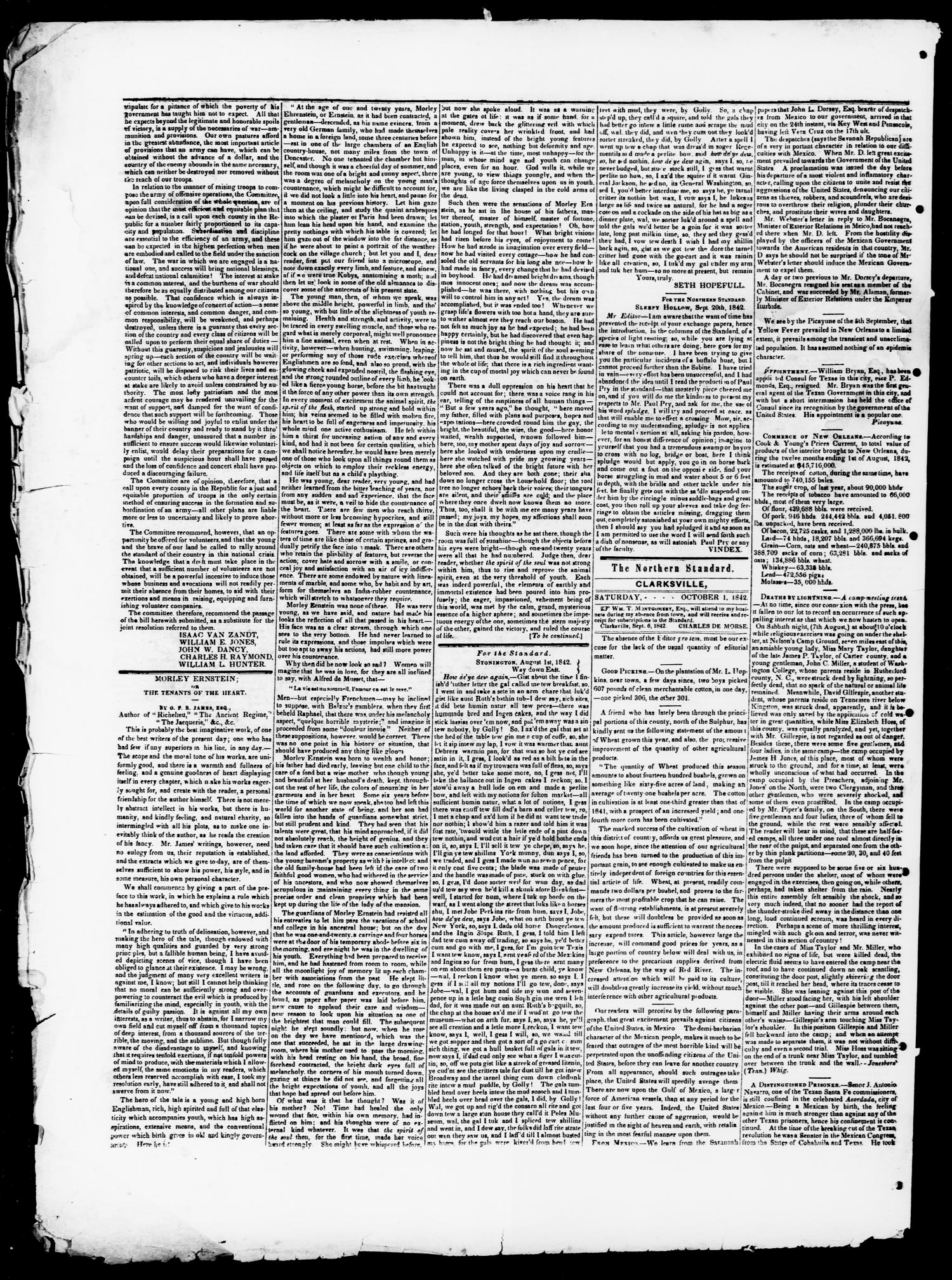 The Northern Standard. (Clarksville, Tex.), Vol. 1, No. 7, Ed. 1, Saturday, October 1, 1842
                                                
                                                    [Sequence #]: 2 of 4
                                                