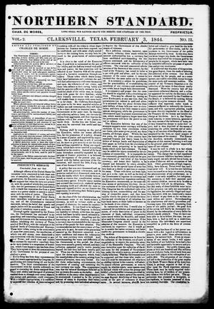 Primary view of object titled 'The Northern Standard. (Clarksville, Tex.), Vol. 2, No. 12, Ed. 1, Saturday, February 3, 1844'.