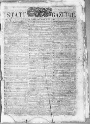 Primary view of object titled 'Texas State Gazette. (Austin, Tex.), Vol. 4, No. 42, Ed. 1, Saturday, June 4, 1853'.
