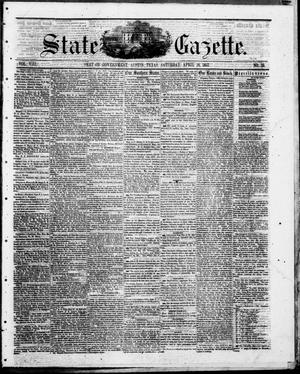 Primary view of object titled 'State Gazette. (Austin, Tex.), Vol. 8, No. 35, Ed. 1, Saturday, April 18, 1857'.