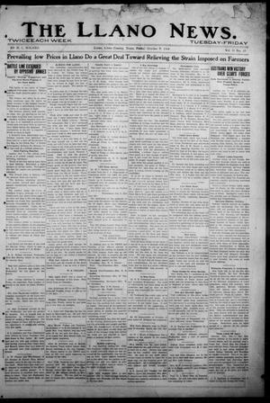 Primary view of object titled 'The Llano News. (Llano, Tex.), Vol. 31, No. 35, Ed. 1 Friday, October 9, 1914'.