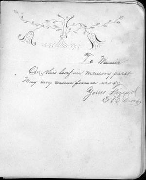 Primary view of object titled '[A page from an autograph album addressed to "Mamie"]'.
