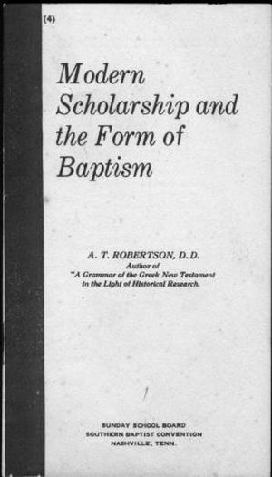 Primary view of object titled '["Modern Scholarship and the Form of Baptism" booklet]'.