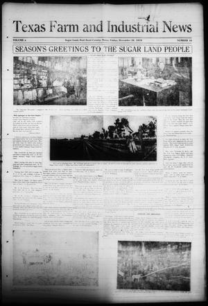 Primary view of object titled 'Texas Farm and Industrial News (Sugar Land, Tex.), Vol. 8, No. 10, Ed. 1 Friday, December 26, 1919'.