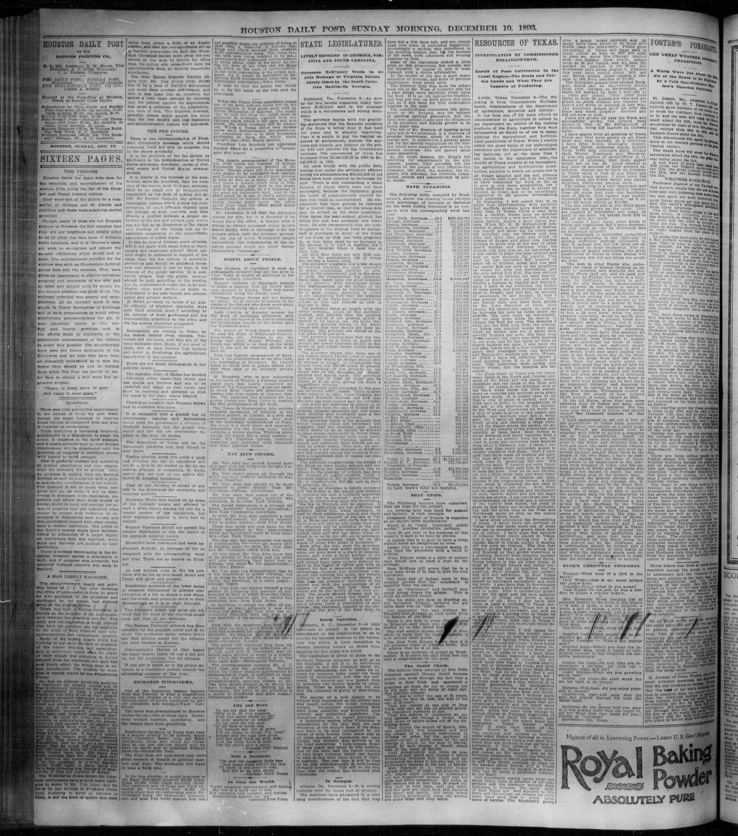 The Houston Daily Post (Houston, Tex.), Vol. NINTH YEAR, No. 248, Ed. 1, Sunday, December 10, 1893
                                                
                                                    [Sequence #]: 8 of 16
                                                