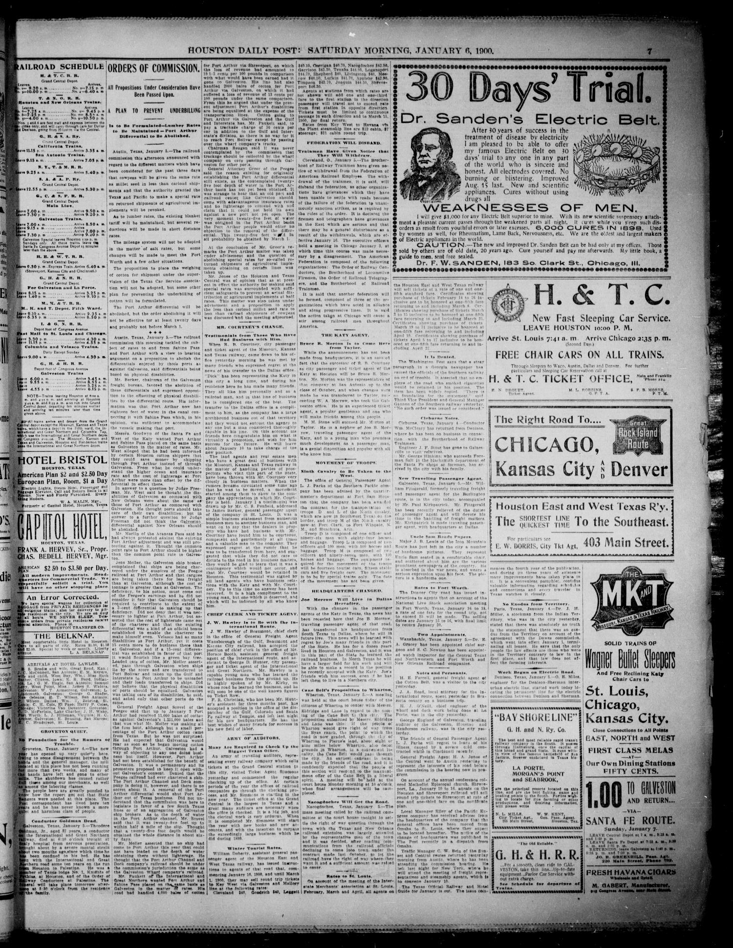 The Houston Daily Post (Houston, Tex.), Vol. XVth Year, No. 277, Ed. 1, Saturday, January 6, 1900
                                                
                                                    [Sequence #]: 7 of 10
                                                