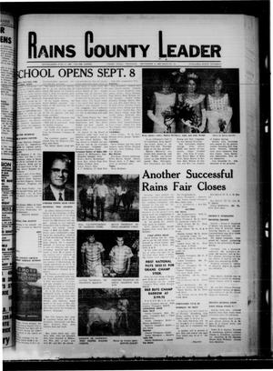 Primary view of object titled 'Rains County Leader (Emory, Tex.), Vol. 82, No. 14, Ed. 1 Thursday, September 4, 1969'.
