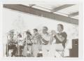 Photograph: [Photograph of Five Members of Boerne Village Band Performing]