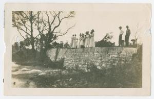Primary view of object titled '[Photograph of Group Standing on Dam Wall]'.