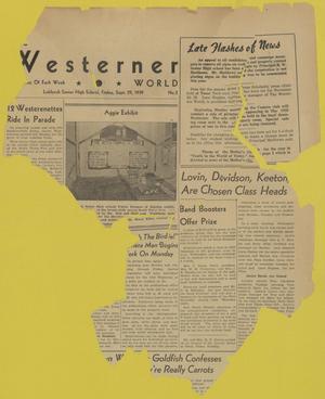 Primary view of object titled 'The Westerner World (Lubbock, Tex.), No. 2, Ed. 1 Friday, September 29, 1939'.