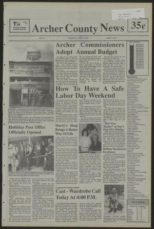 Primary view of object titled 'Archer County News (Archer City, Tex.), No. 35, Ed. 1 Thursday, August 31, 1989'.