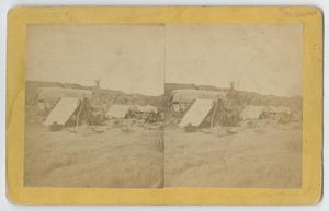 Primary view of object titled '[A Group of Hunters Wait in Camp]'.