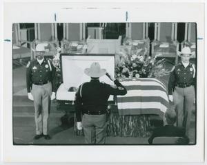 Primary view of [Honor Guard Saluting Barbara Jordan at Her Funeral Service]