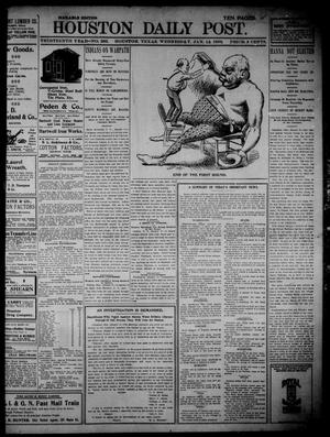 Primary view of object titled 'The Houston Daily Post (Houston, Tex.), Vol. THIRTEENTH YEAR, No. 283, Ed. 1, Wednesday, January 12, 1898'.