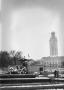 Photograph: [Littlefield Fountain and UT Tower Covered in Snow]