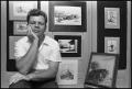 Photograph: [Photograph of Jimmy Fromme With His Paintings]