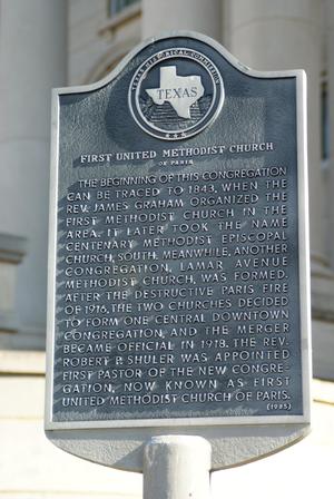 Primary view of object titled 'First United Methodist Church THC  Marker'.