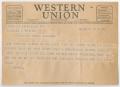 Letter: [Telegram from Joe B. Plosser to Charles A. Prince, August 18, 1942]