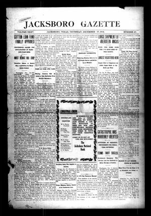 Primary view of object titled 'Jacksboro Gazette (Jacksboro, Tex.), Vol. 35, No. 27, Ed. 1 Thursday, December 17, 1914'.