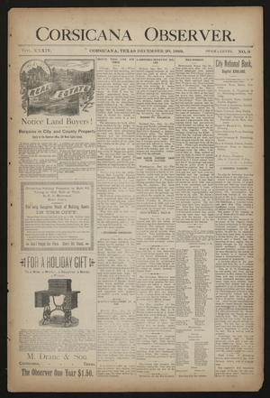 Primary view of object titled 'Corsicana Observer. (Corsicana, Tex.), Vol. 34, No. 9, Ed. 1 Friday, December 20, 1889'.