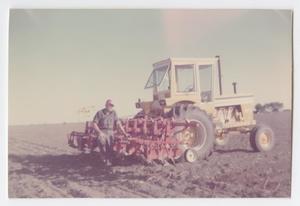 Primary view of object titled '[Photograph of Max Daniel Plowing His Murphy Field]'.