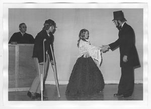 Primary view of object titled 'Scene from the Play "The Heavenly Case of The Bicentennial- America On Trial"'.