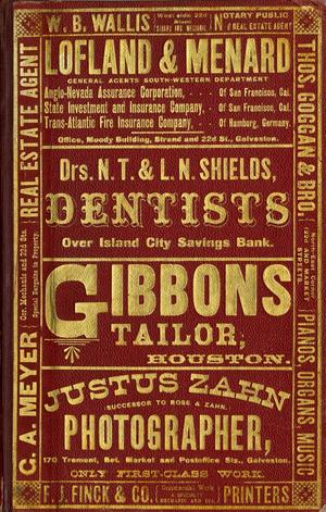 Primary view of object titled 'Morrison & Fourmy's General Directory of the City of Galveston: 1888-1889'.