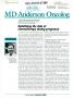 Journal/Magazine/Newsletter: MD Anderson OncoLog, Volume 36, Number 2, April-June 1991
