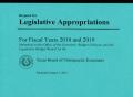 Primary view of Texas Board of Chiropractic Examiners Requests for Legislative Appropriations: 2018 and 2019