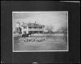 Primary view of [A man on horseback watching over a flock of sheep at George Ranch house]