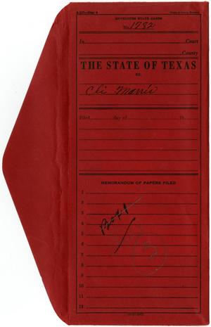 Primary view of object titled 'Document pertaining to the case of The State of Texas vs. Cle. Mooris, cause no. 1782, 1885'.
